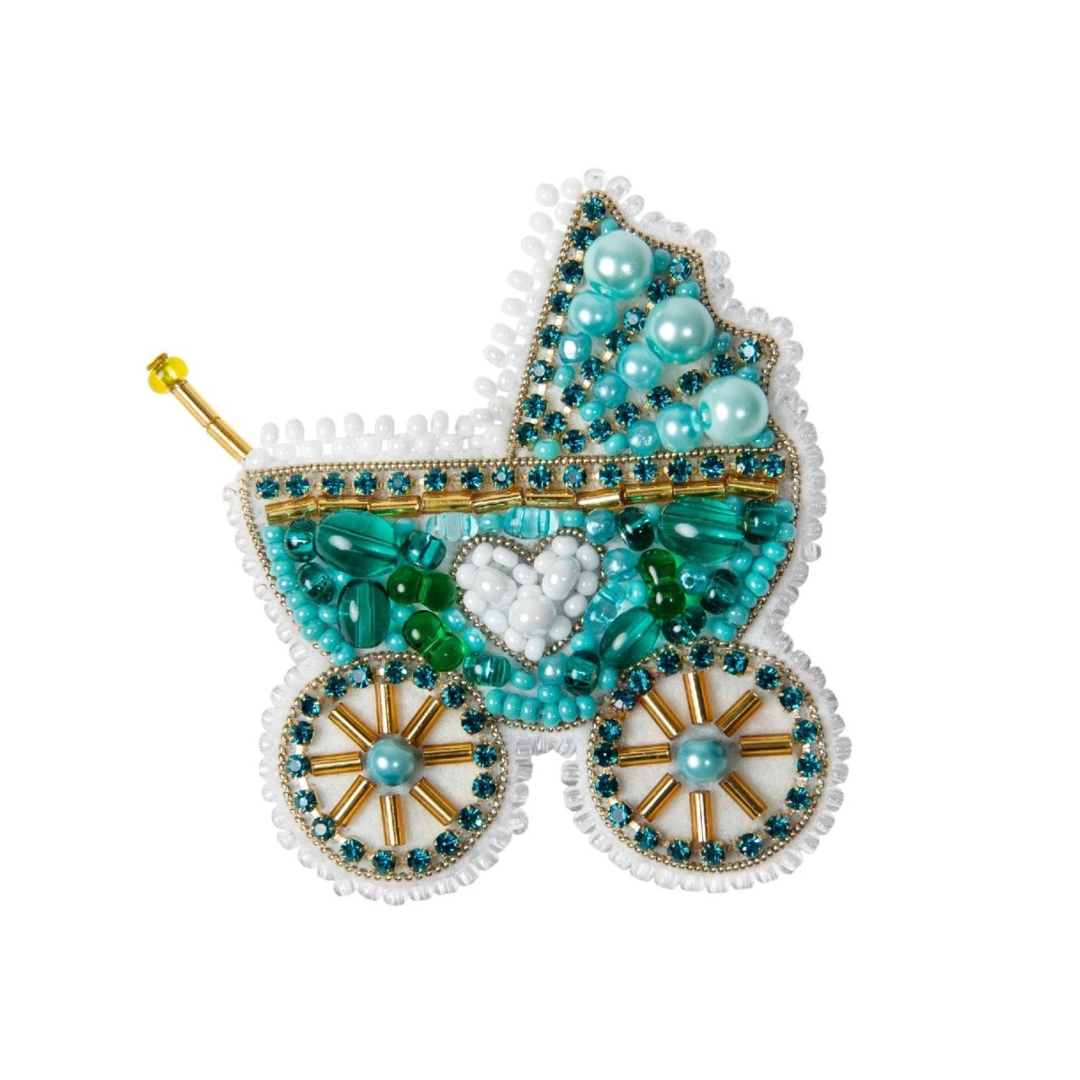 Crystal Art Stroller brooch kit with sparkling beads.