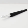KnitPro Silver Aluminium Crochet Hook with Black Soft Handle