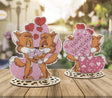 Foxes Valentine's Day gift cross stitch kit by Crystal Art.